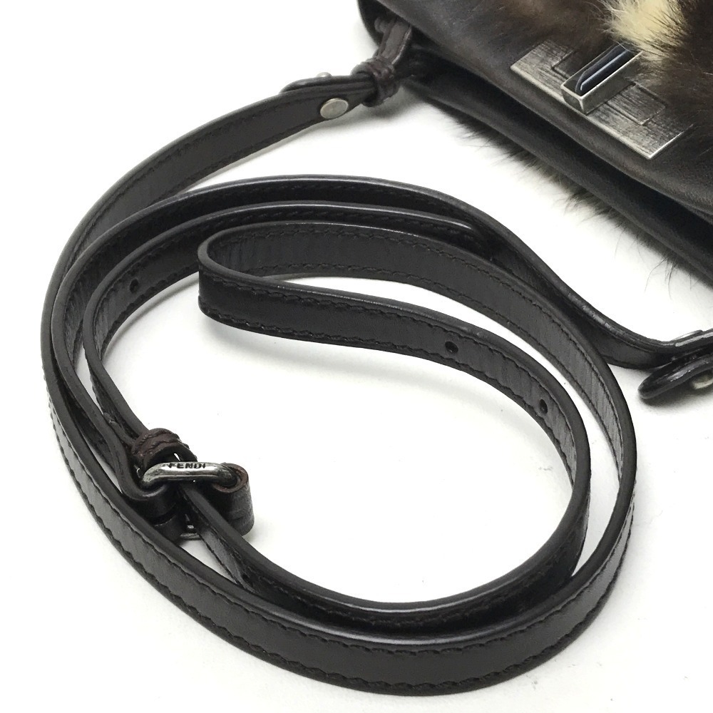 Fendi Peekaboo Bag Shoulder Fur Black - Picture 6 of 9